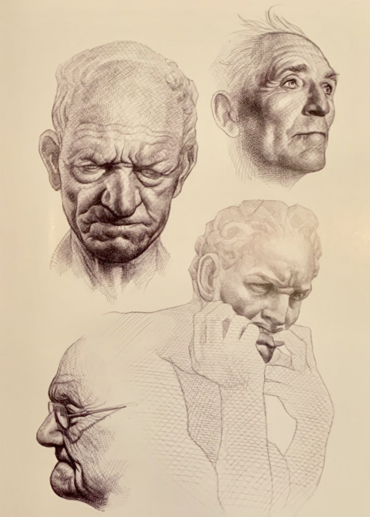 ballpoint pen portrait studies