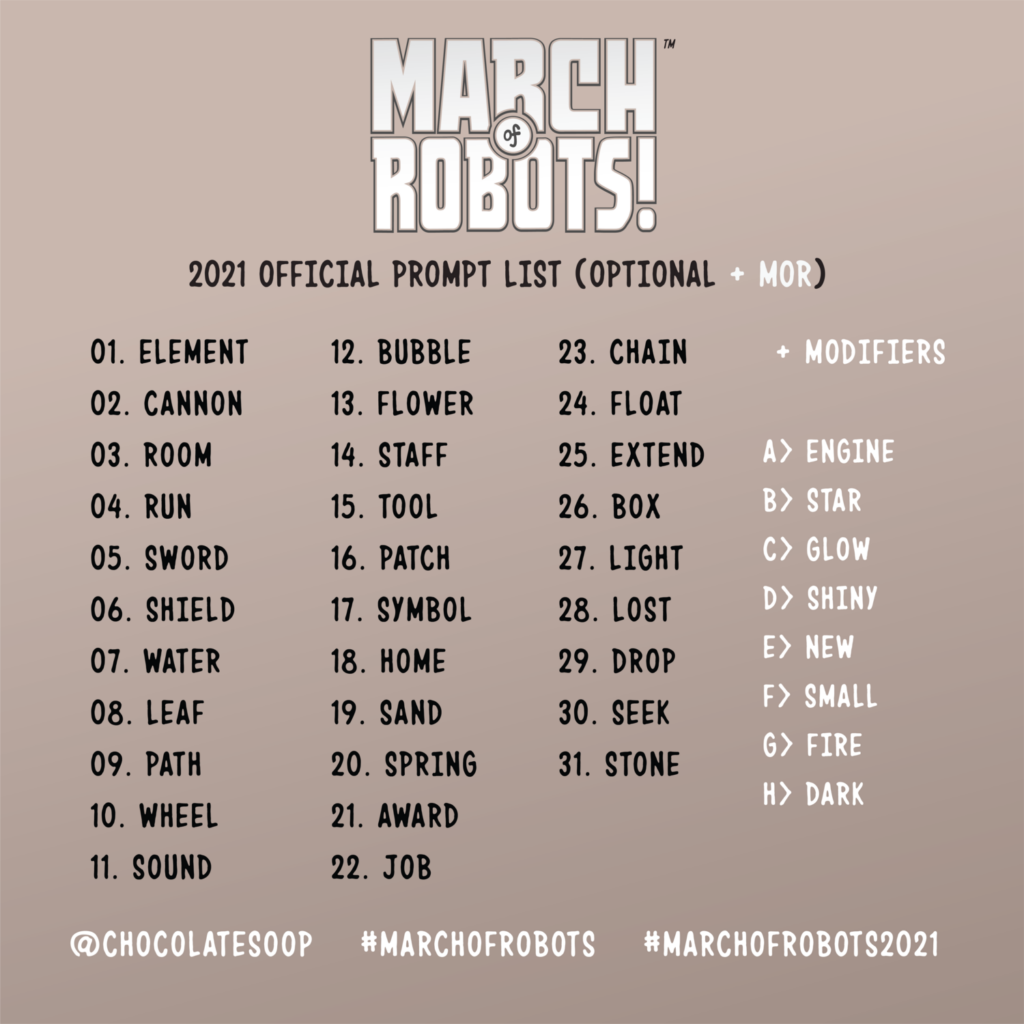 march of robots art challenge official prompt list