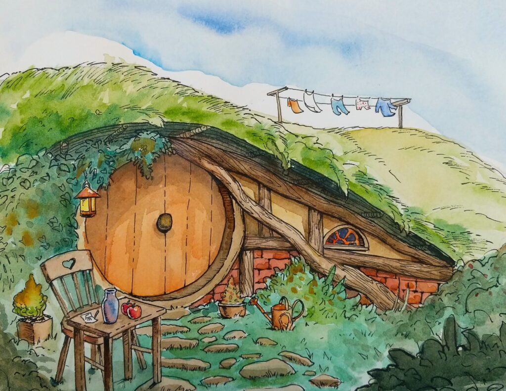winsor newton cotman watercolor example art hobbit house