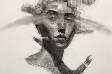 smudged charcoal sketch