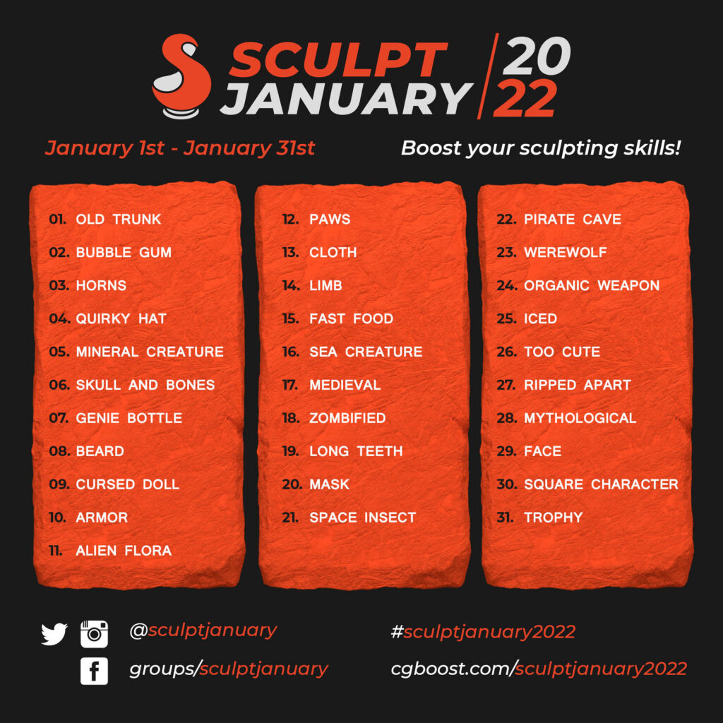 sculpt january official prompt list