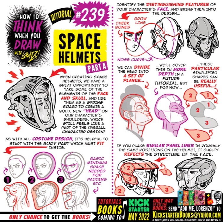 how to draw space helmet tutorial