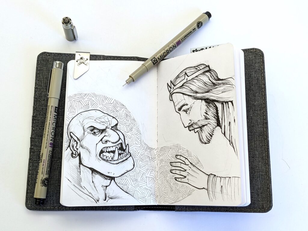 sketch wallet ink drawing 