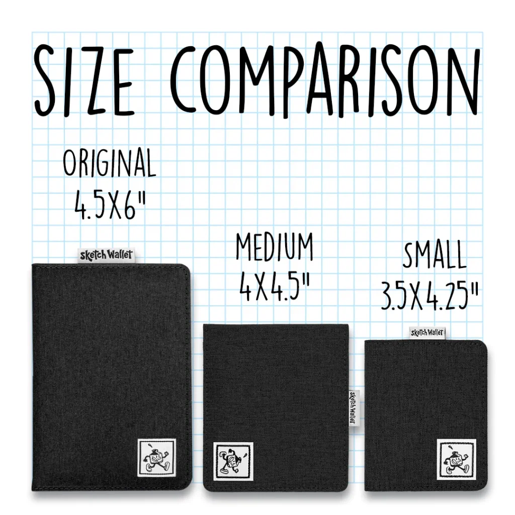 sketch wallet size options