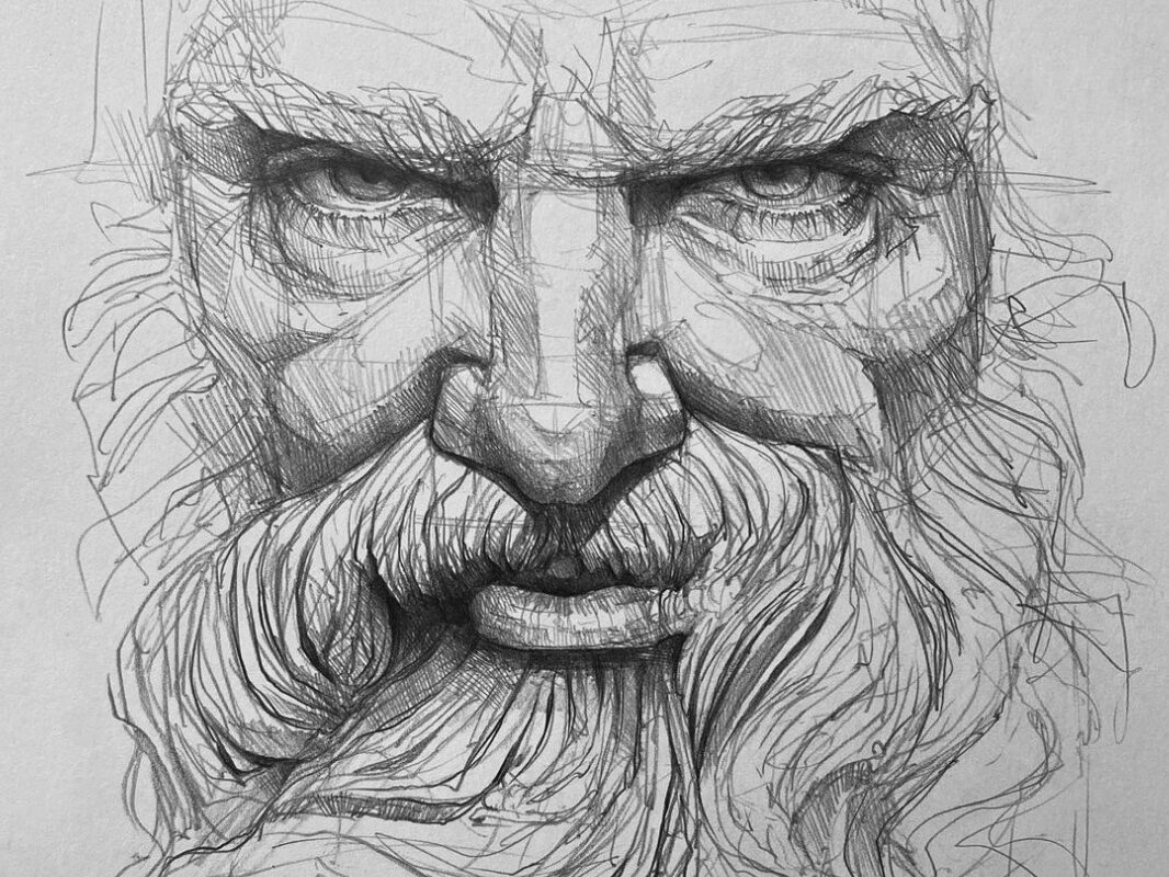 Bearded Man Pencil Sketch Stock Illustration Of People 51566727