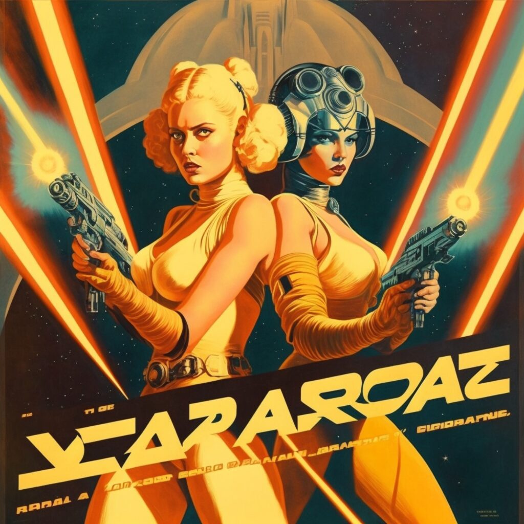 ai generated retro space opera poster art design