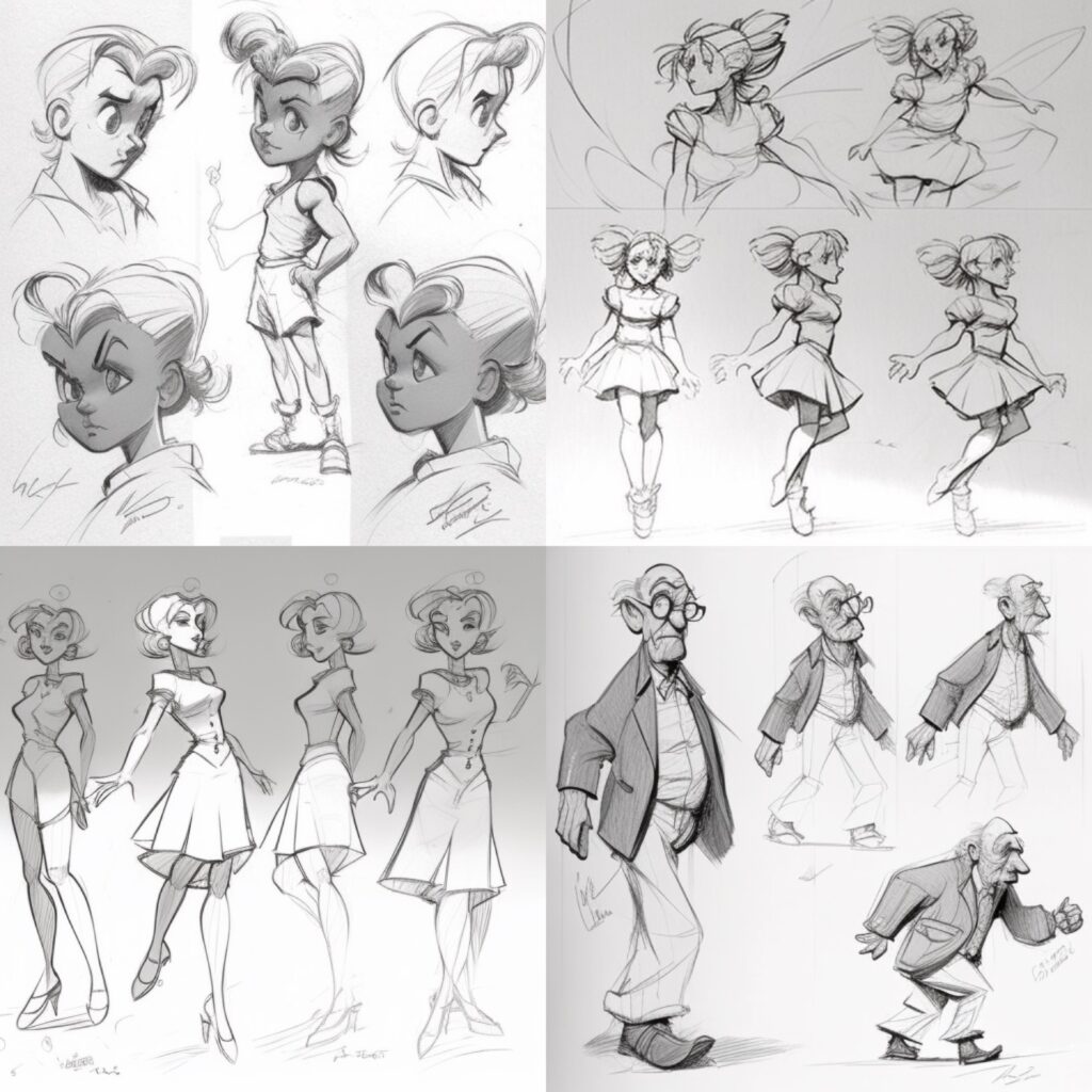 ai generated character design sketch