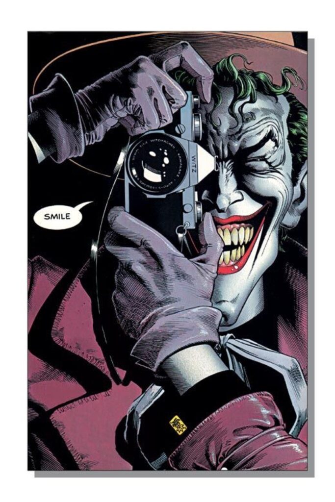 killing joke joker camera cover art
