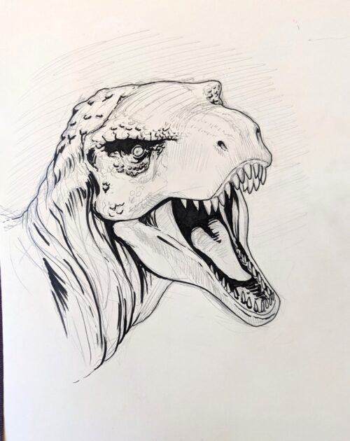 Creating a T-Rex with Copic Multiliner SP Pens » Mega Pencil