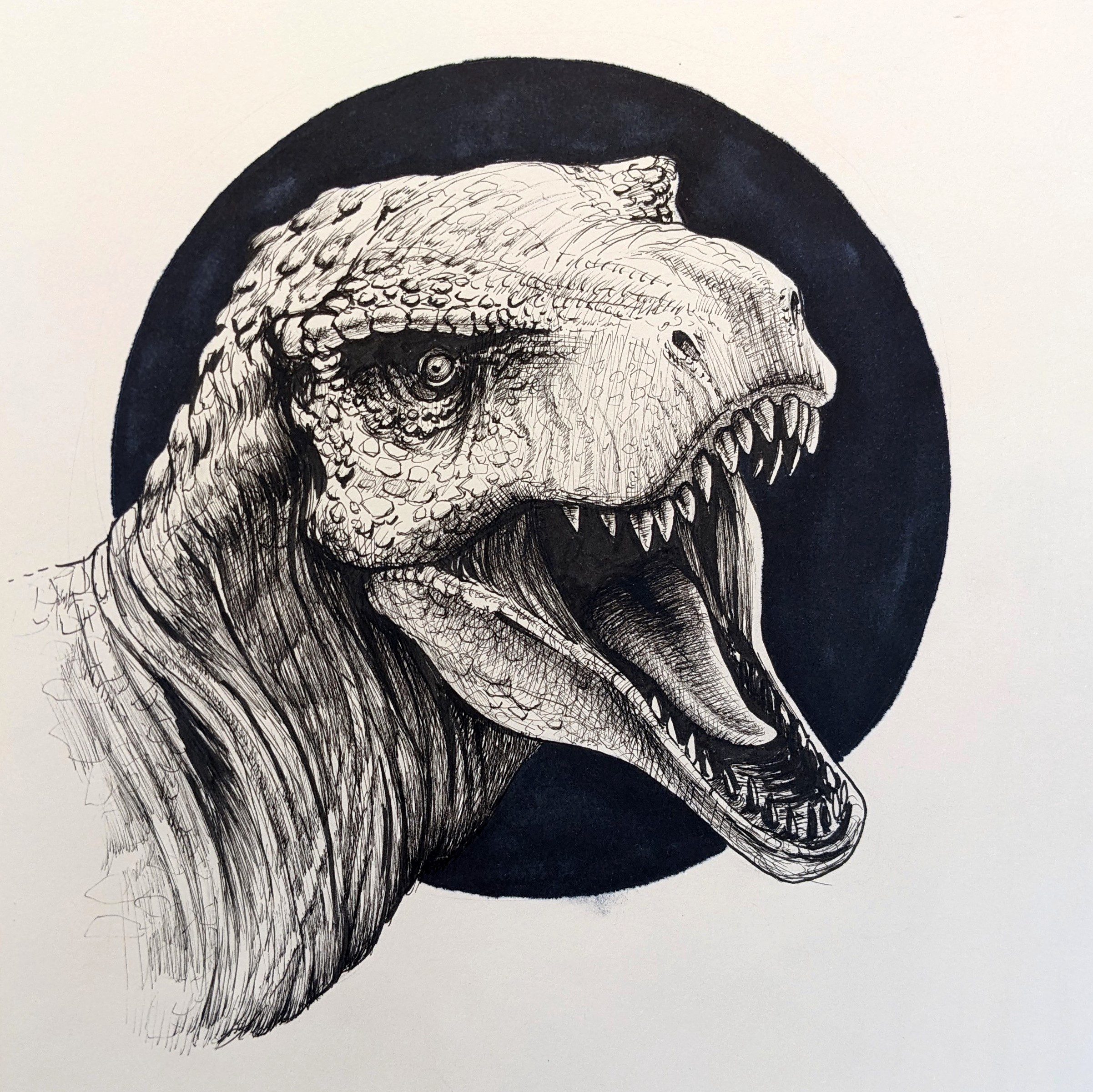 Dinosaur Pencil Drawing Print Drawing by Laura Stribbling - Fine Art America