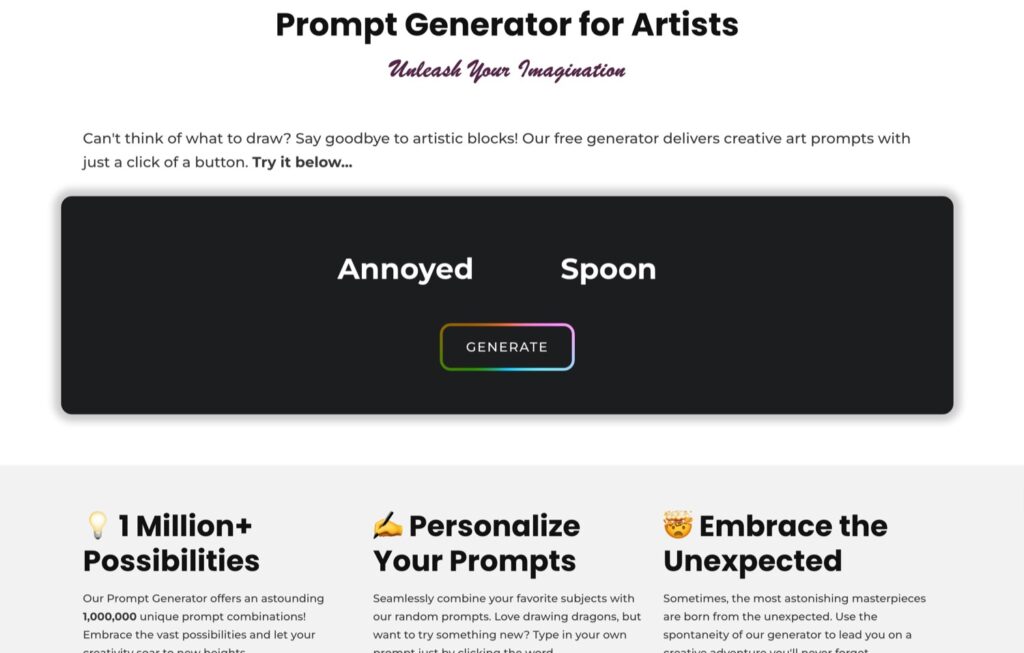 drawing inspiration generator