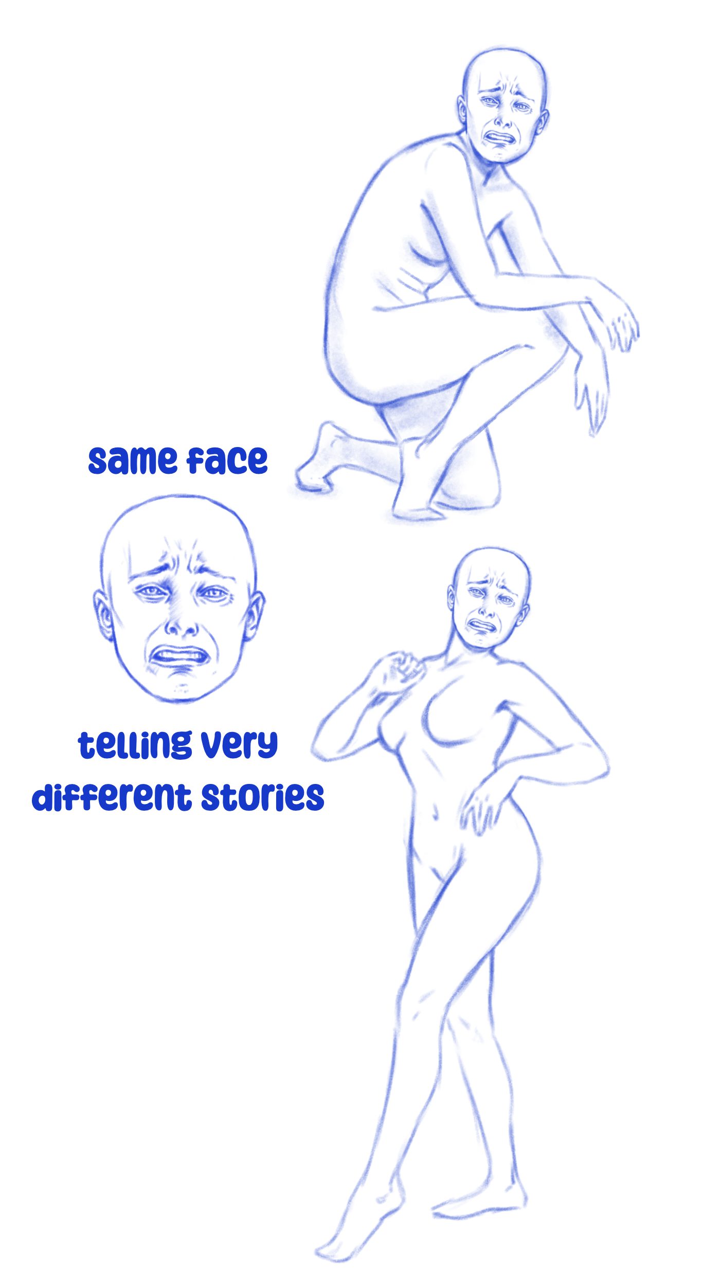 combining expressions and body language sketch